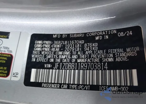 2024 Subaru Brz Premium from USA, damaged, VIN JF1ZDBB11R9703814